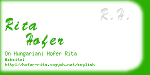 rita hofer business card